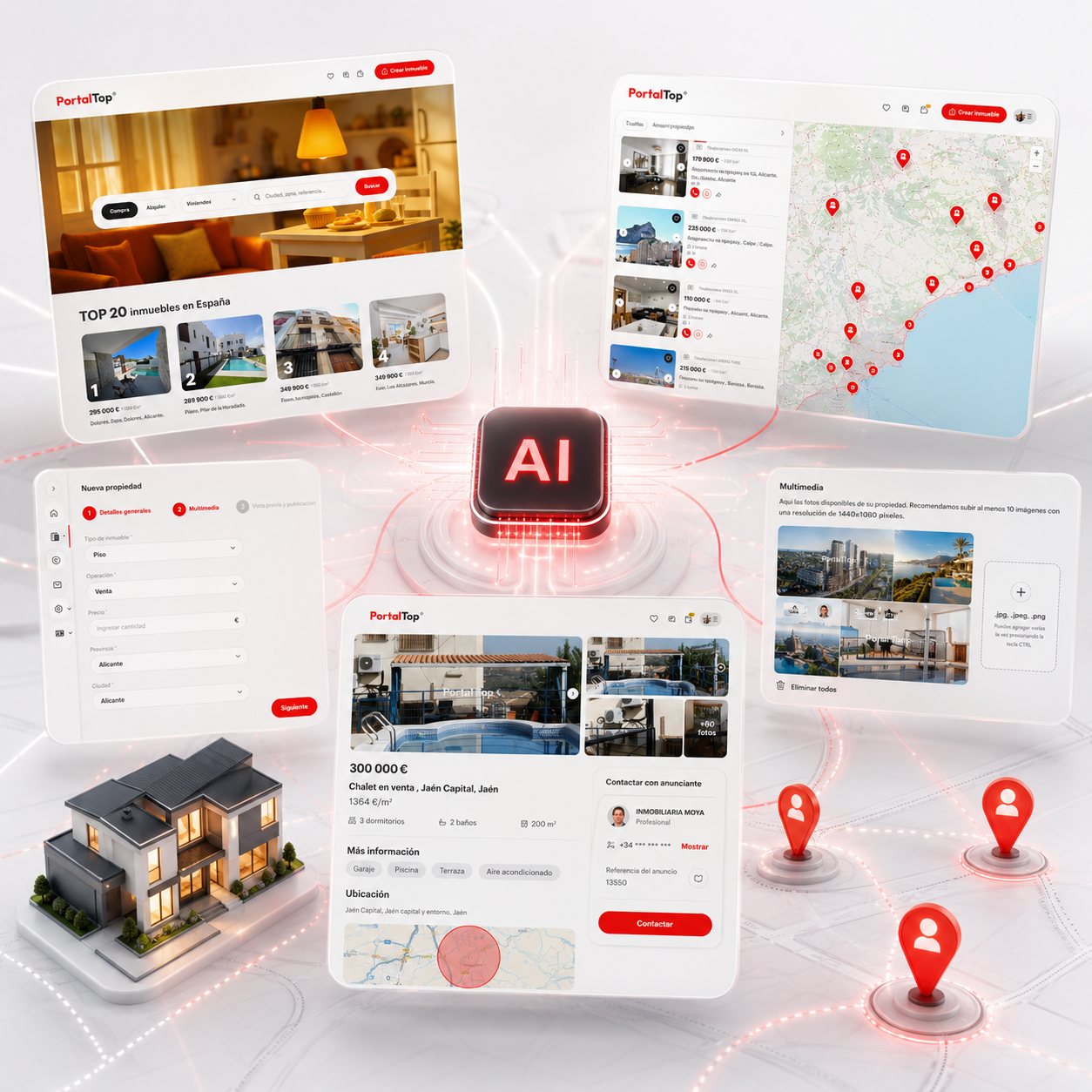 Funciones de inteligencia artificial de PortalTop en el móvil