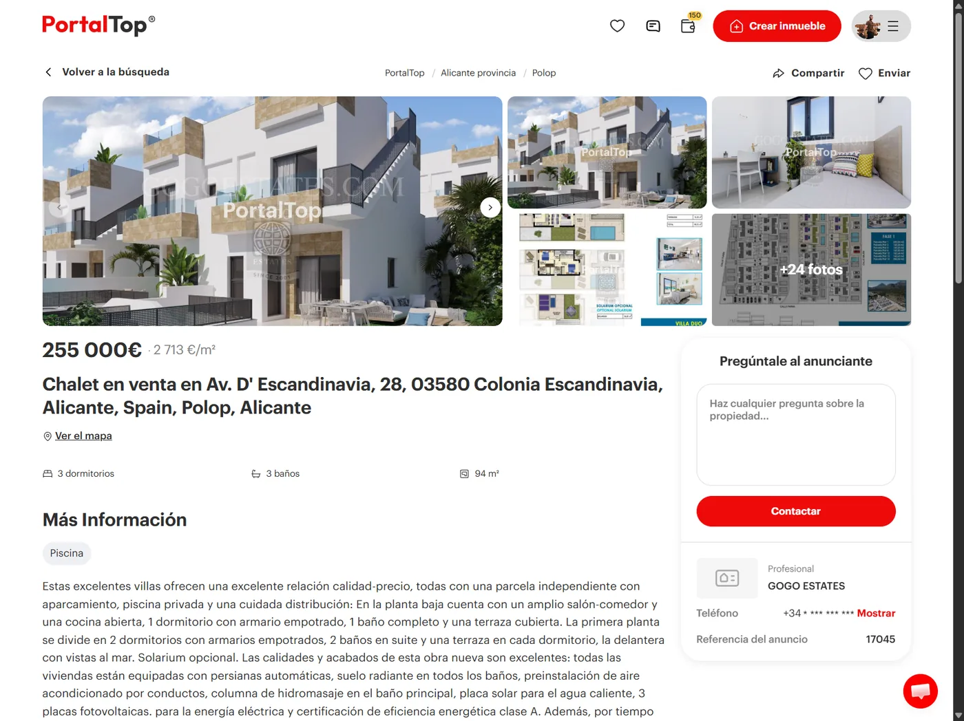 Ficha de inmueble con galería